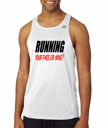 Running - Your Pace Or Mine - NB Mens White Singlet